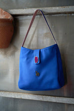 Load image into Gallery viewer, Blue Cotton Shoulder Bag